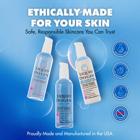 Liquid Oxygen blackhead toner showing pore-tightening action.