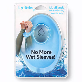 LiquiBands by Liquilinks sky blue on-wrist catching water drips for dry sleeves