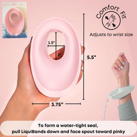 LiquiBands quick-dry and easy-to-clean feature demonstrated