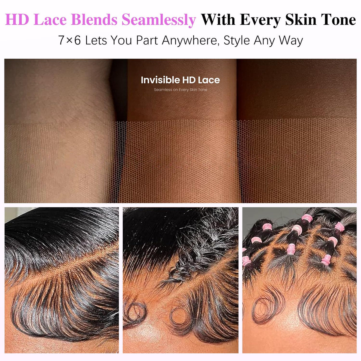 Liqusee 250 density human hair provides full, voluminous look.