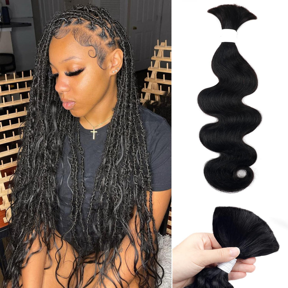 Liqusee braiding hair 18in natural black bundle for fuller looks