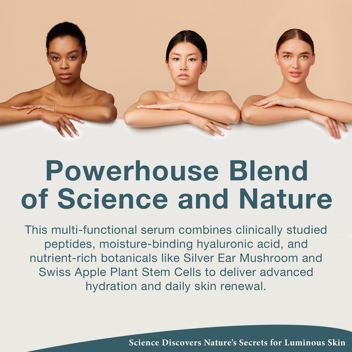 Lira Clinical Bio Hydra Infusion plant stem cells illustration highlights restorative ingredients.