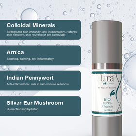 Lira Clinical Bio Hydra Infusion travel pack demonstrates convenient skincare on the go.