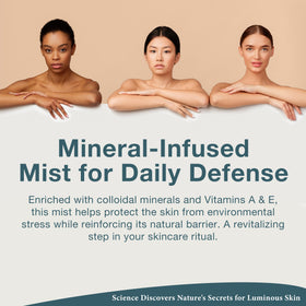 Application shot of Lira Clinical BIO Mineral Spray refreshing makeup routine.