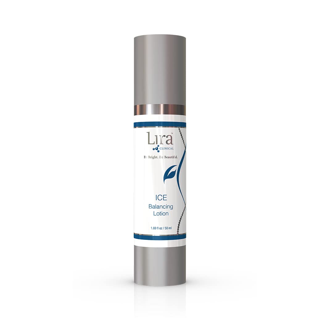 Lira Clinical ICE Balancing Lotion packaging highlights a lightweight daily oil balance product for daily use