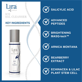 Lira Clinical ICE Sal Cleanser packaging with ingredients label