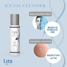 Lira Clinical ICE Sal Cleanser texture close-up showing plant stem cell formula