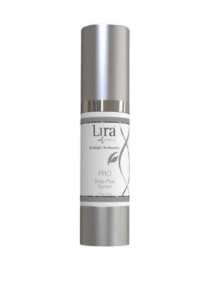 Lira Clinical PRO Brite-Plus Serum bottle showcases brightening action for radiant skin