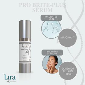 Lira Clinical PRO Brite-Plus Serum pump demonstrates controlled application for even coverage
