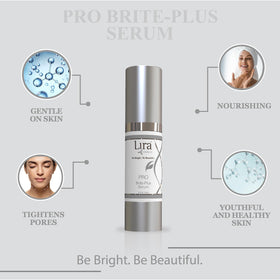 Lira Clinical PRO Brite-Plus Serum texture on skin suggests hydration and glow