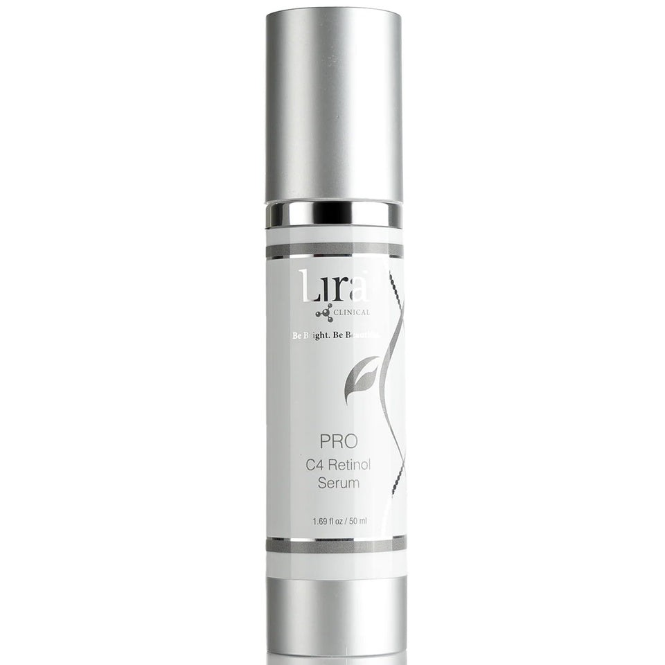 Lira Clinical Pro C4 Retinol Serum bottle front, anti-aging packaging.