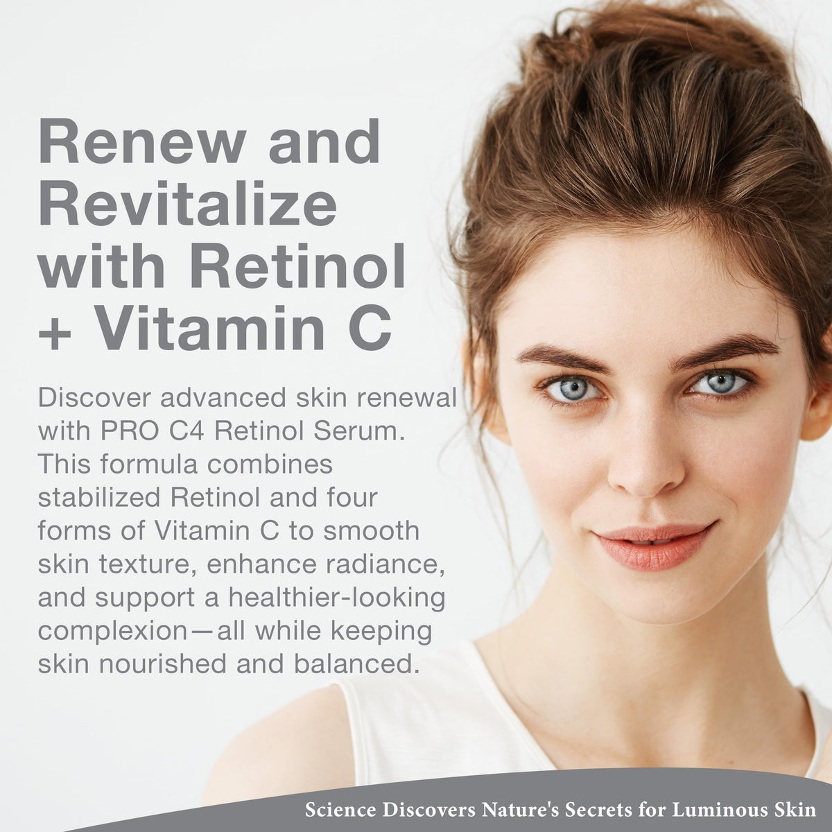 Lira Clinical Pro C4 Retinol Serum ingredients label close-up highlighting vitamin C blend.