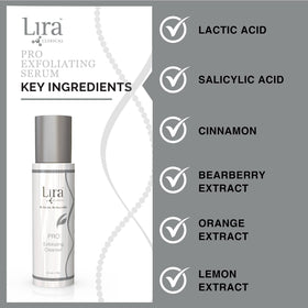 Lira Clinical PRO Exfoliating Cleanser with bearberry, orange, and lemon extracts for brightening