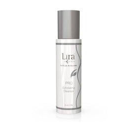 Lira Clinical PRO Exfoliating Cleanser bottle pouring for a refreshing acne-prone skin cleanse