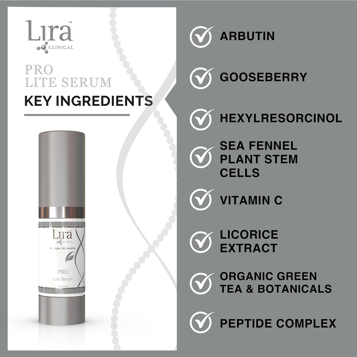 Lira Clinical PRO Lite Serum hyaluronic acid dispense illustrates deep hydration.