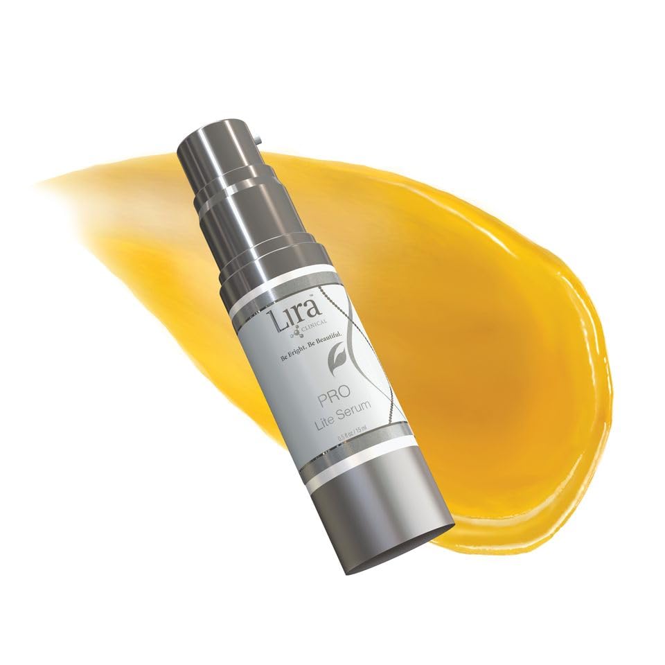 Lira Clinical PRO Lite Serum texture close-up reveals a lightweight, fast-absorbing formula.