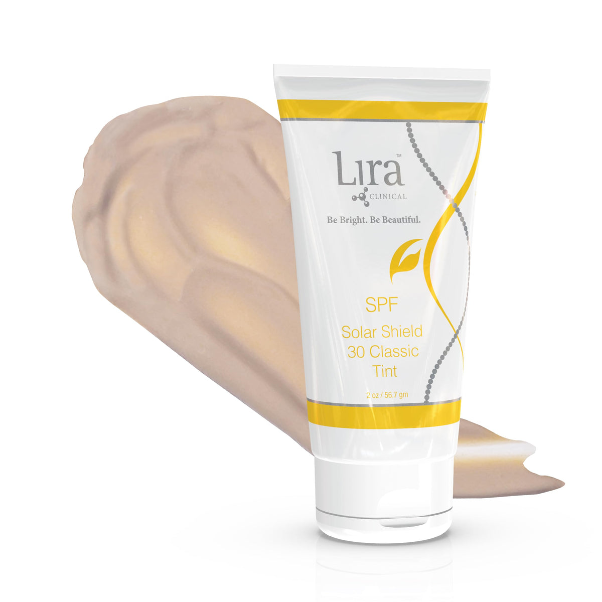 Lira Clinical Solar Shield 30 Classic Tint product shot highlighting moisturising texture