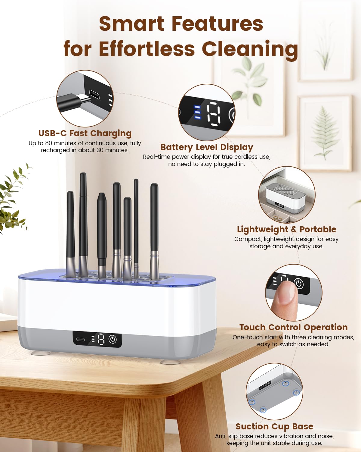Lirynvex cleaner's brush holder and sponge pads keep tools organized.