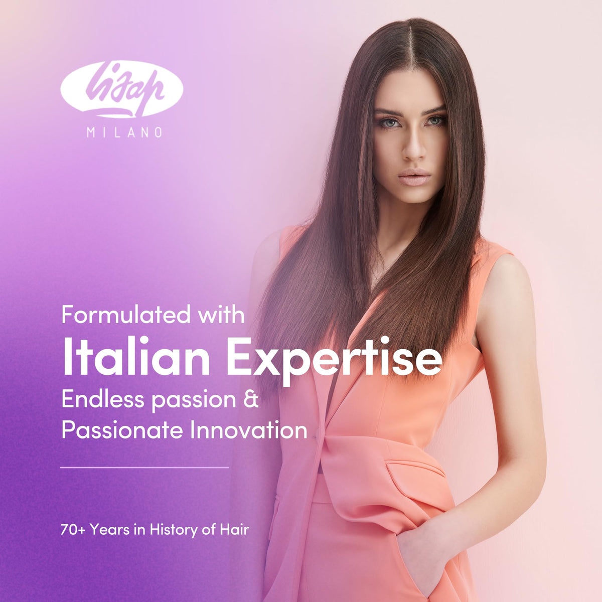 Lisap heat protectant bottle beside styling tools for all hair types.