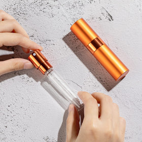 LISAPACK glass bottle with funnel for clean filling.