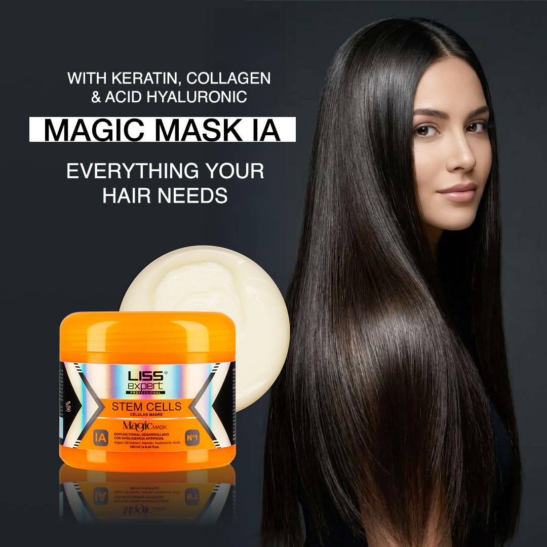 Liss Expert Stem Cells Magic Hair Mask after drying yields silky, frizz-free hair.