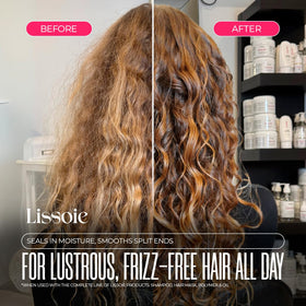 Lissoie Revitalizing Anti-Frizz Mask texture close-up reveals creamy, nourishing formula.