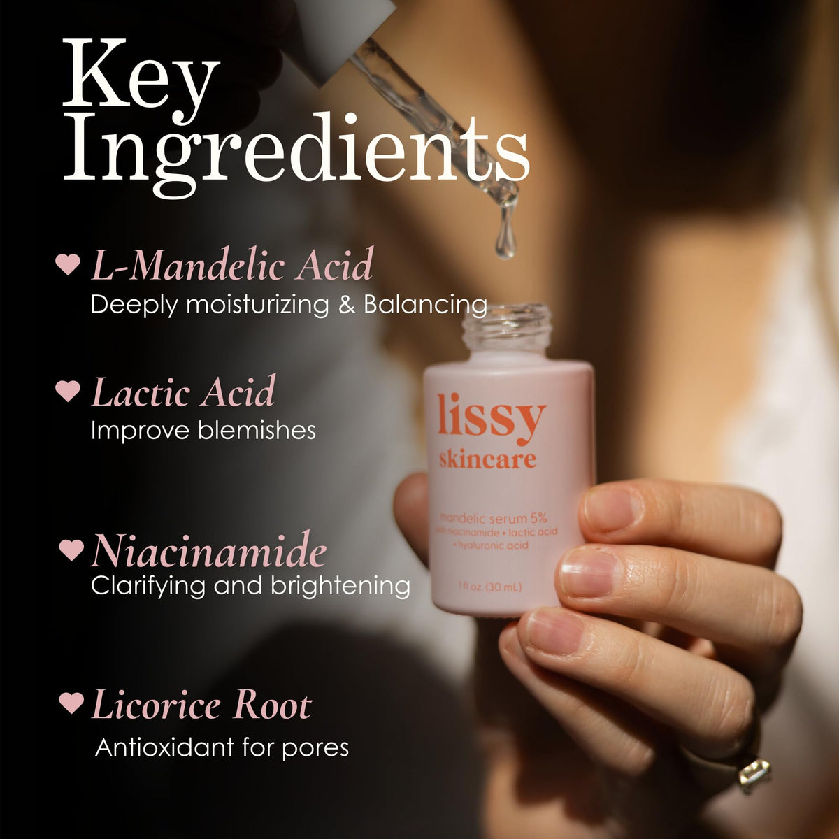 Lissy Mandelic Acid Serum Toner application scene shows gentle use