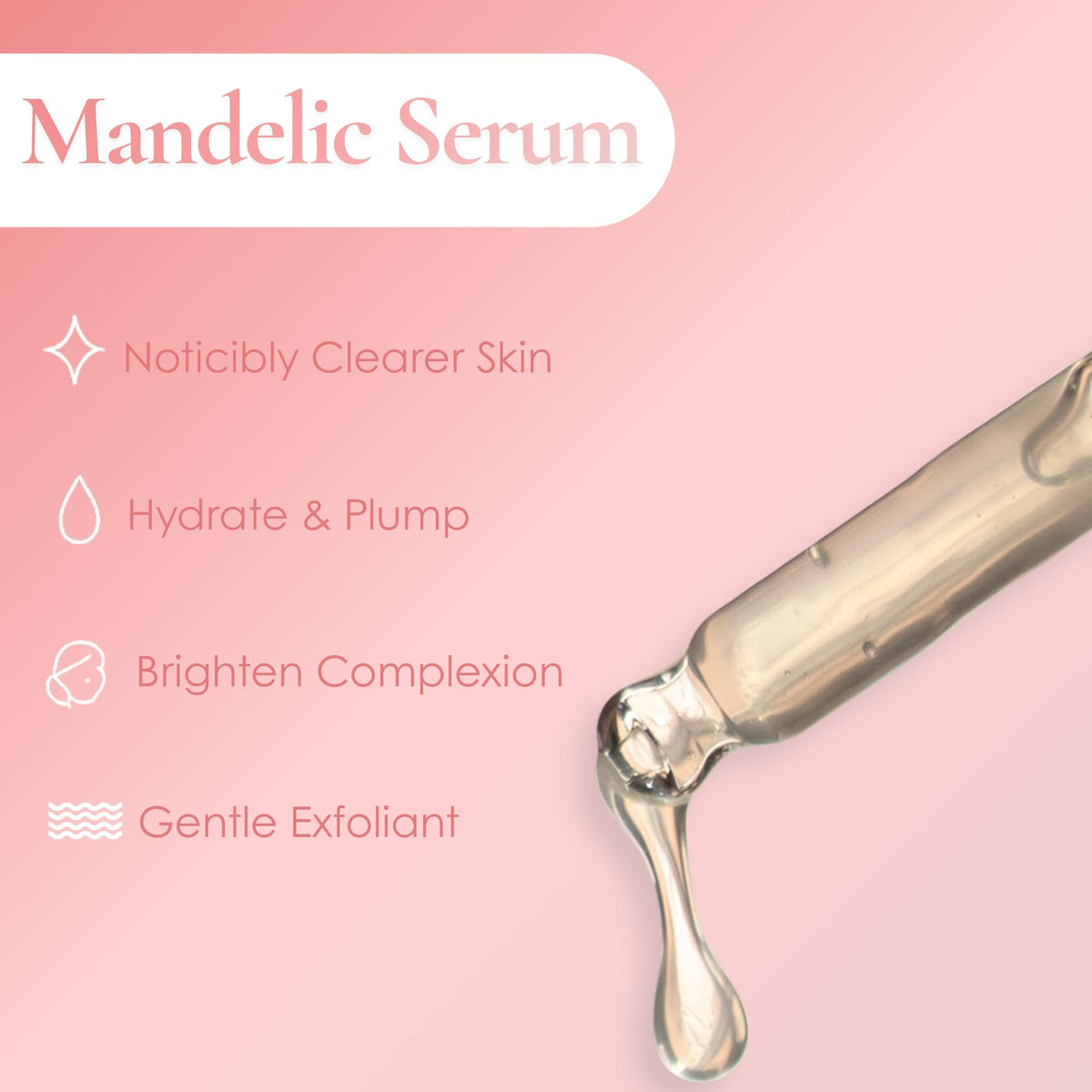 Lissy Mandelic Acid Serum Toner glass bottle on vanity
