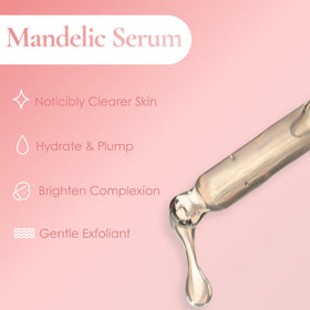 Lissy Mandelic Acid Serum Toner glass bottle on vanity