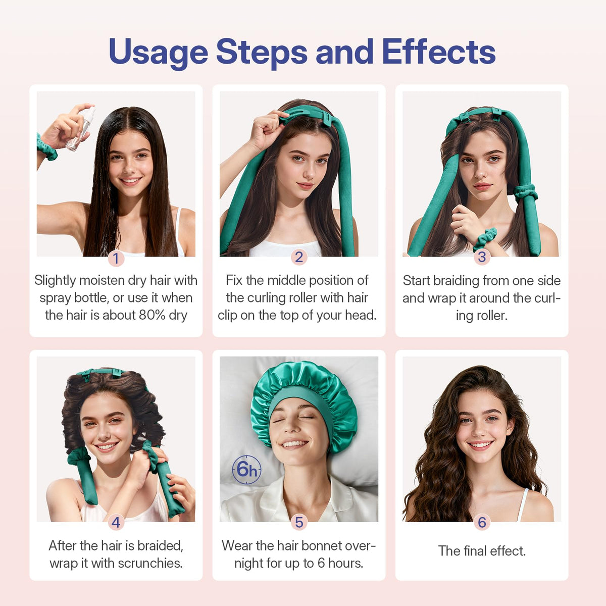 LitBear hair clips prevent slipping and ensure even curl formation.
