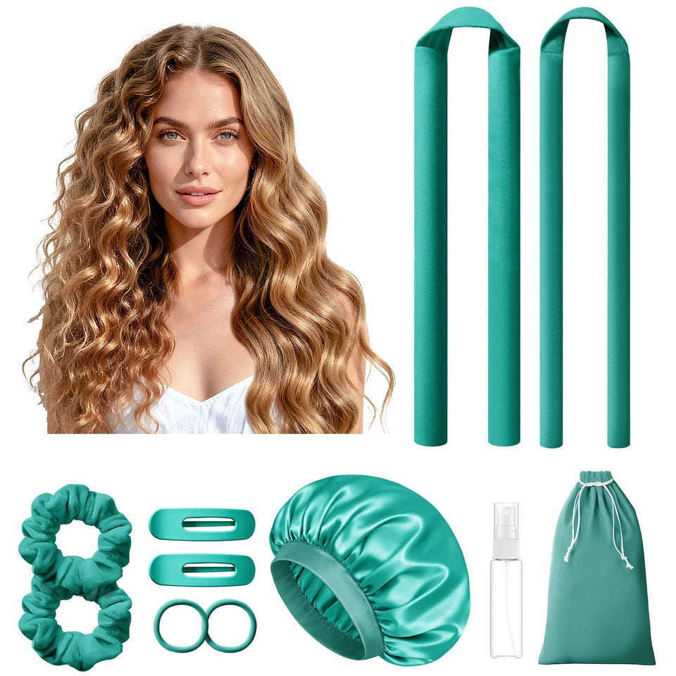LitBear heatless curlers with 1.5-inch rod create voluminous waves overnight.