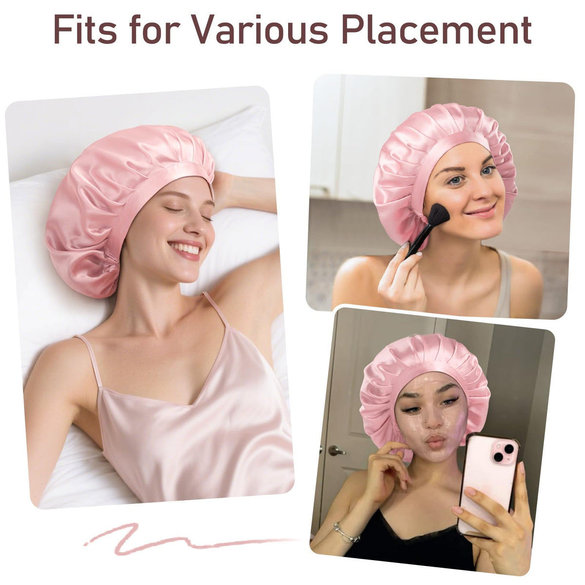 LitBear silk bonnet ideal for travel and daily wear while keeping hair neat.