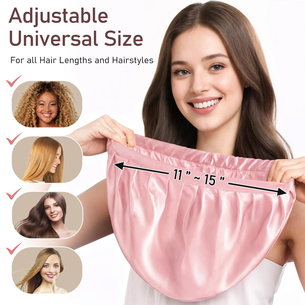 LitBear breathable design bonnet ideal for night comfort with curly or long hair.