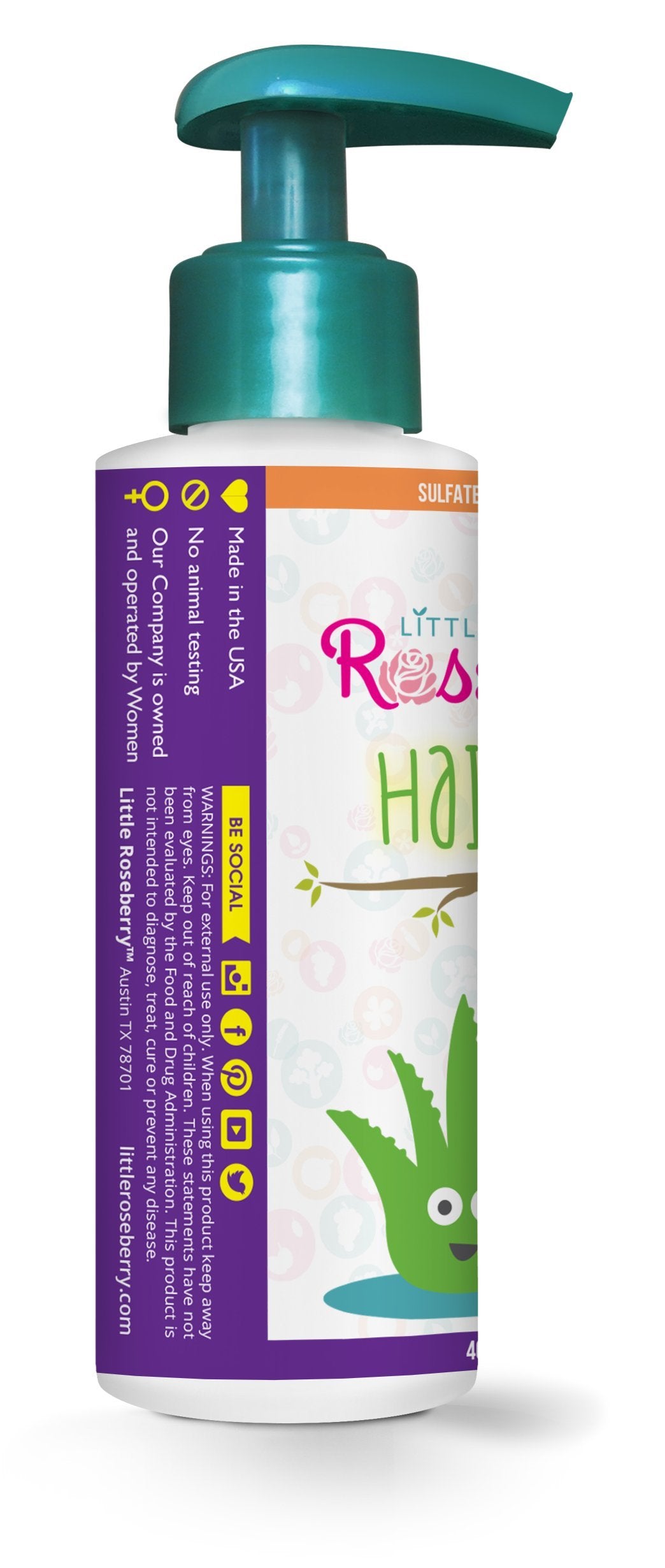 Little Roseberry kid-friendly gel bottle for easy, mess-free styling.