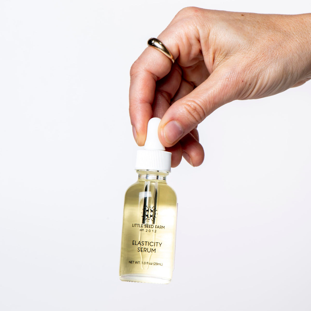 Little Seed Farm Elasticity Serum texture glides on and absorbs for a smooth finish.