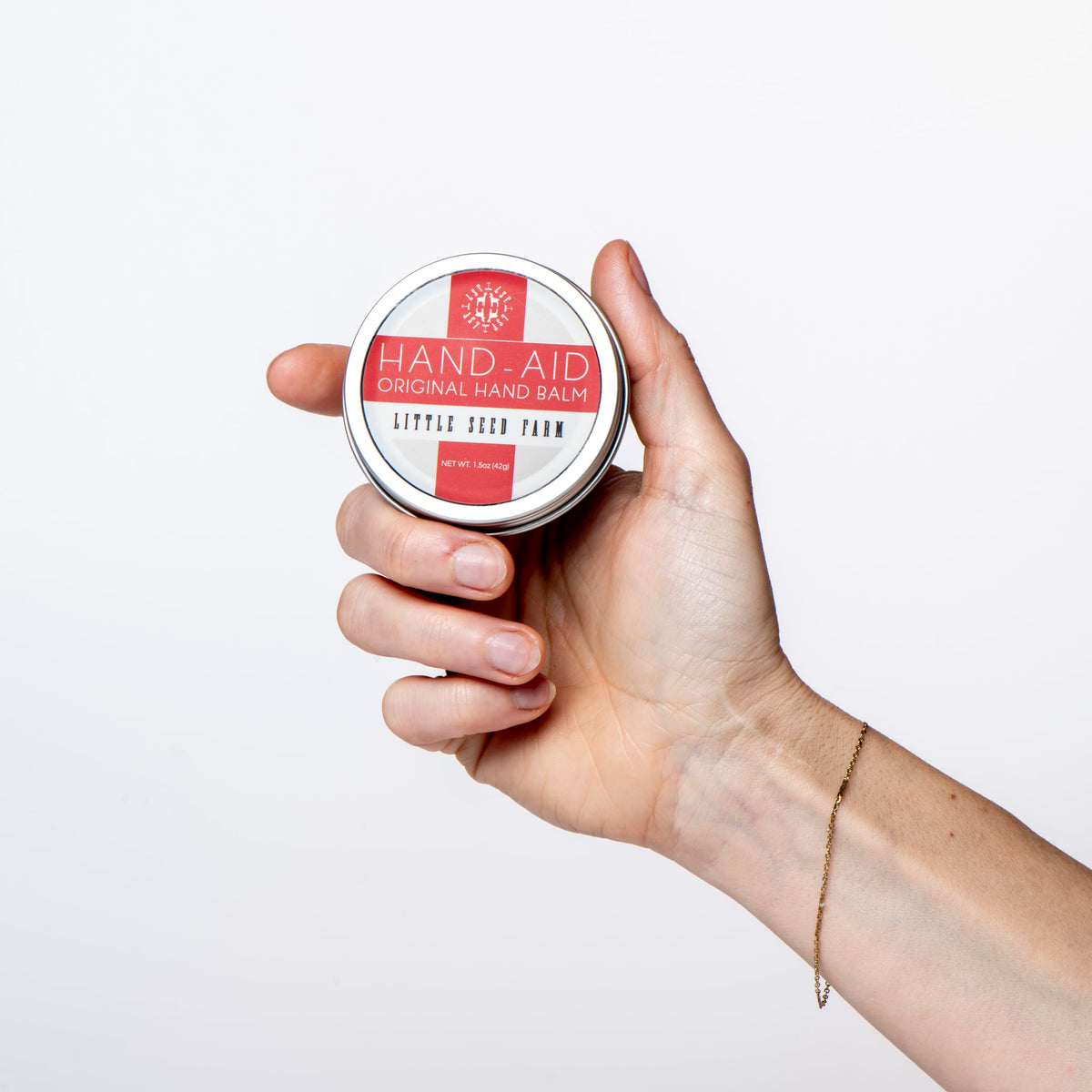 Little Seed Farm Hand-Aid label highlights natural, organic skincare