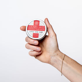 Little Seed Farm Hand-Aid label highlights natural, organic skincare