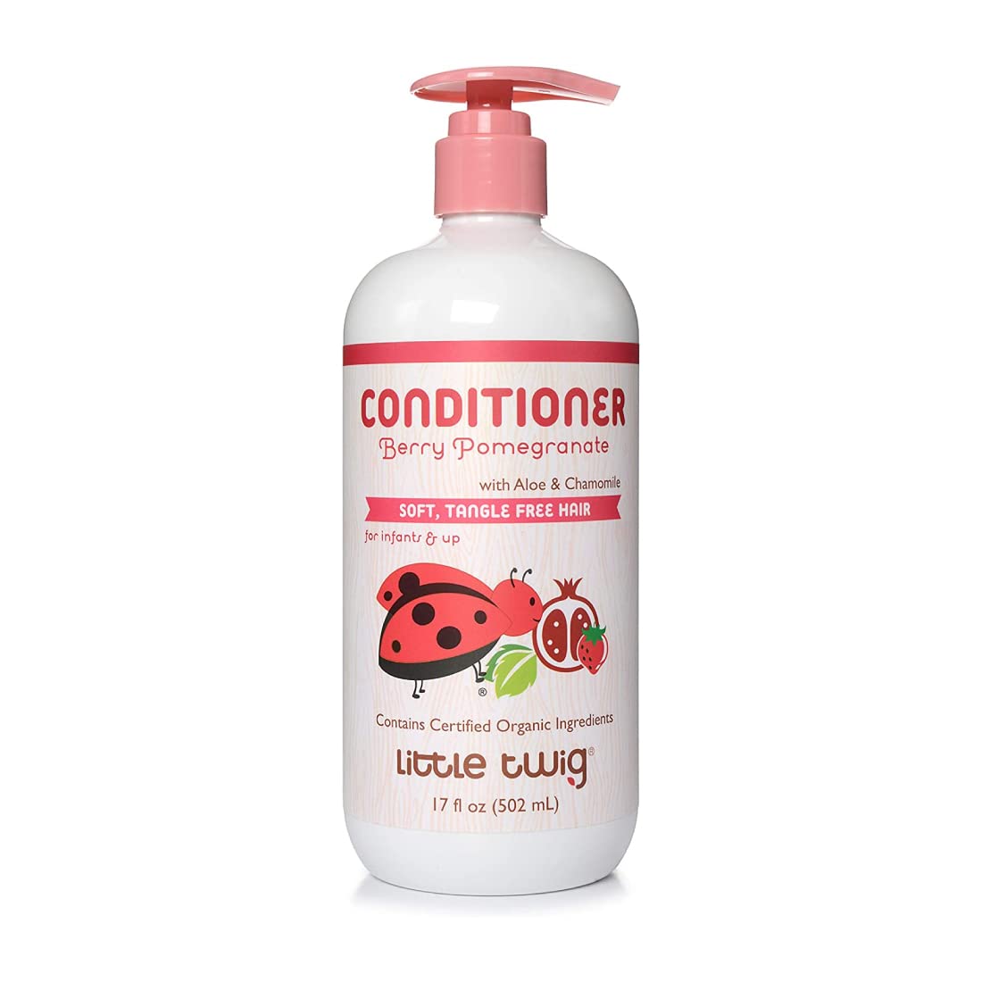 Little Twig detangling conditioner bottle with berry-pomegranate formula for easier detangling