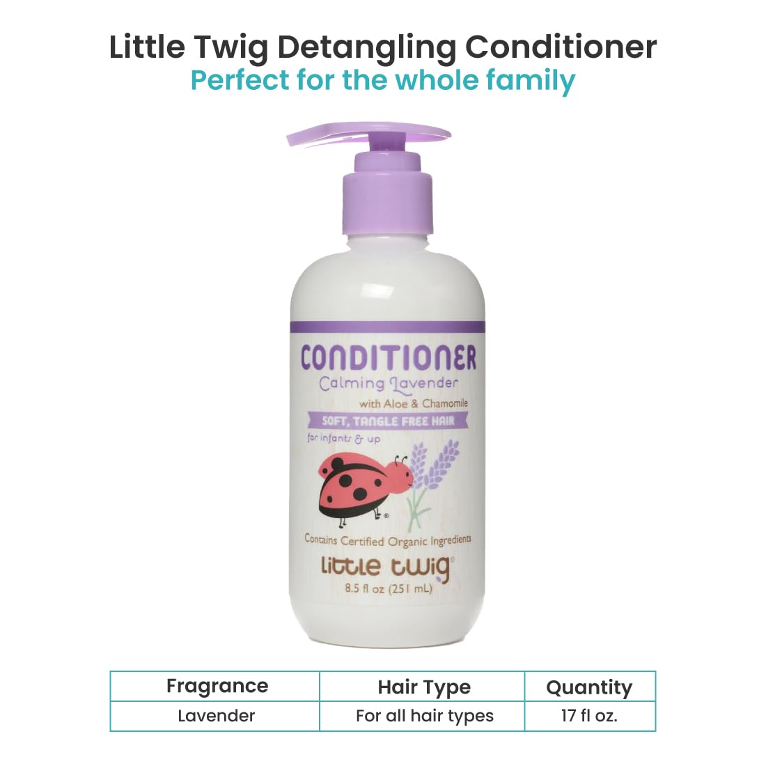 Little Twig detangling conditioner pour bottle ready for post-shower use