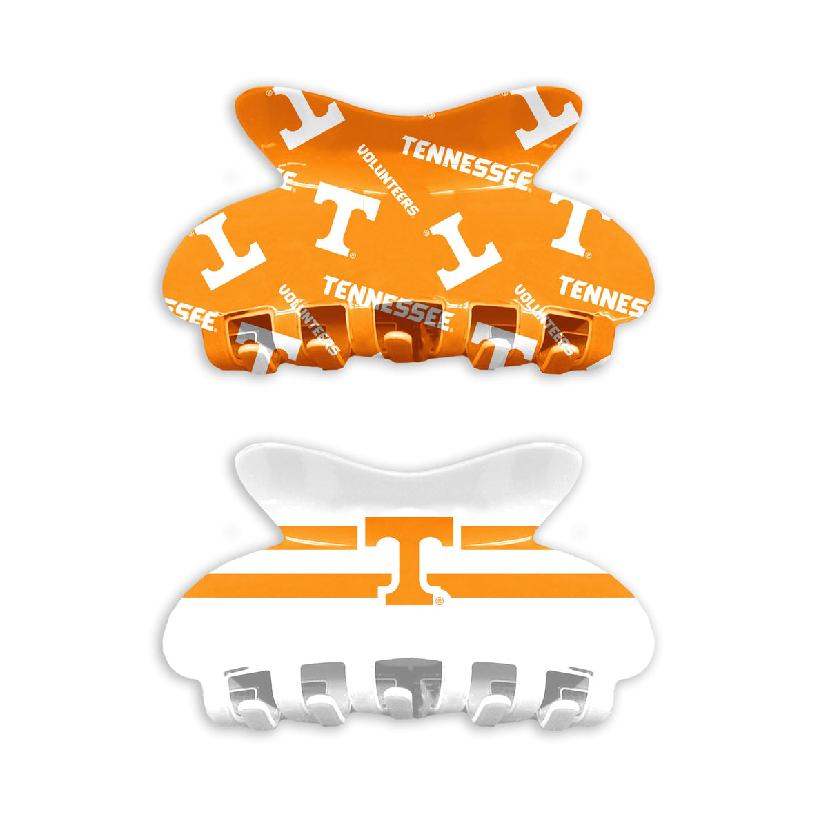 Littlearth hair claw with Tennessee Volunteers team pattern for game day.