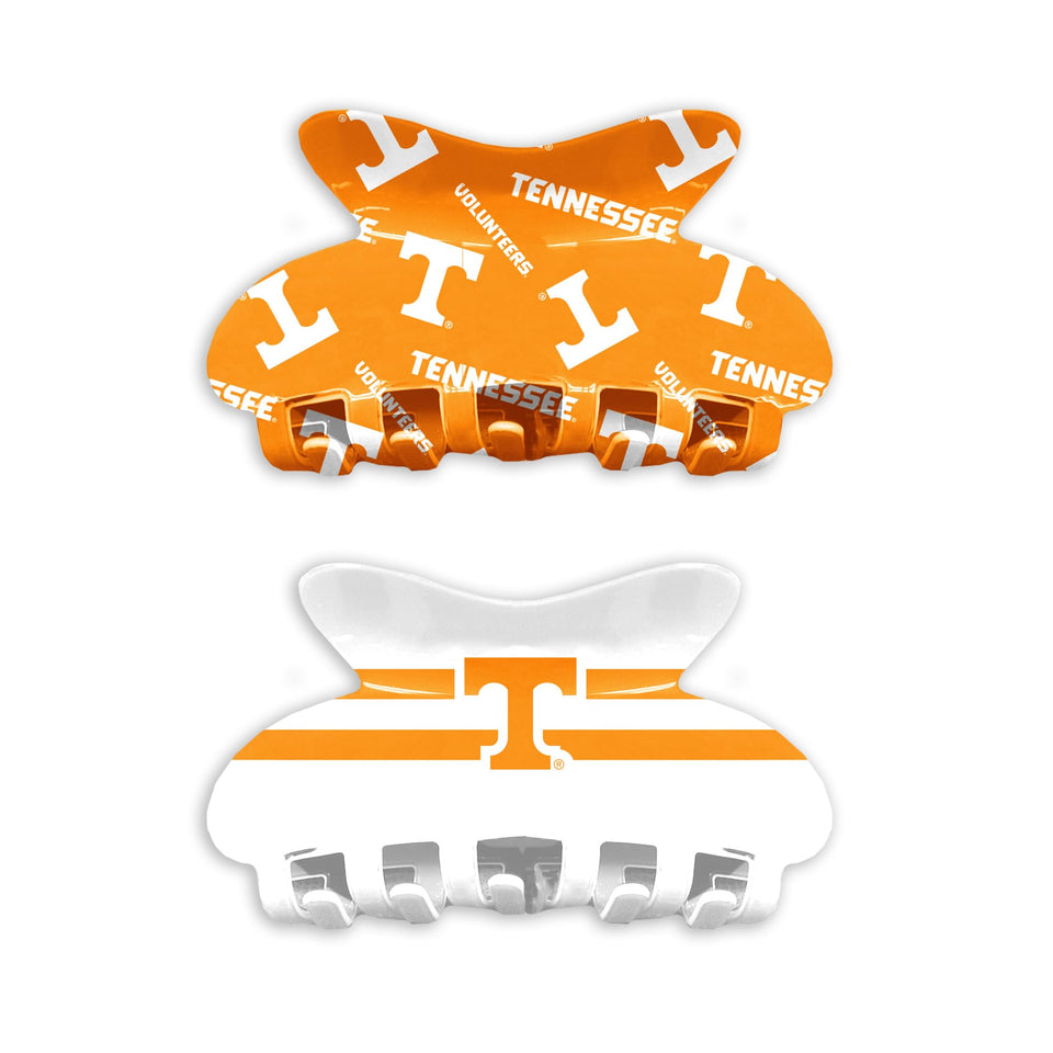 Littlearth hair claw with Tennessee Volunteers team pattern for game day.