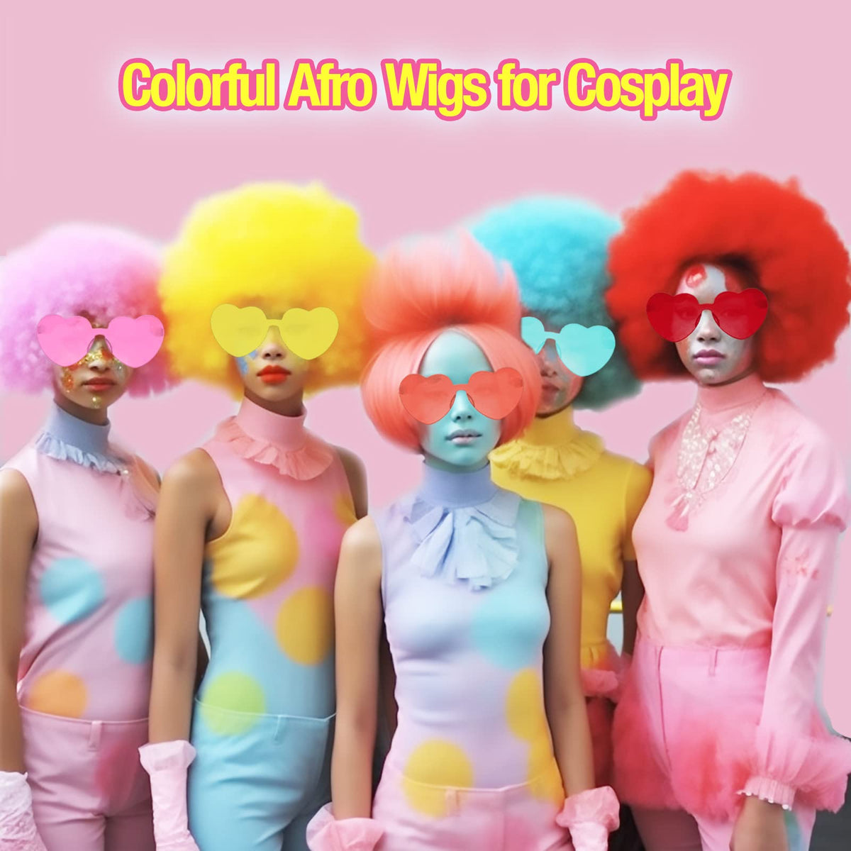 LIULIUBTY six-pack wig collection ideal for bachelorette parties and themed events.