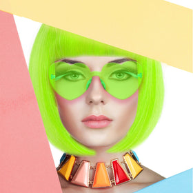 LIULIUBTY colorful neon wig multi-color style adds vibrant flair for events.