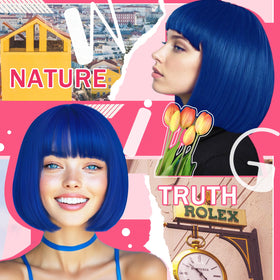 LIULIUBTY versatile cosplay and daily wear sapphire blue wig