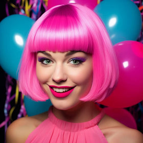 LIULIUBTY 12-inch neon wig ideal for cosplay and events
