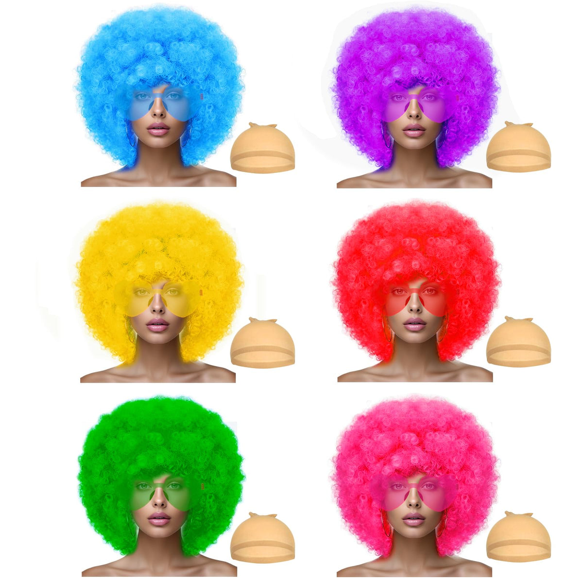 LIULIUBTY short bob colored wig with bangs in a vibrant tropical palette for cosplay and daily wear.