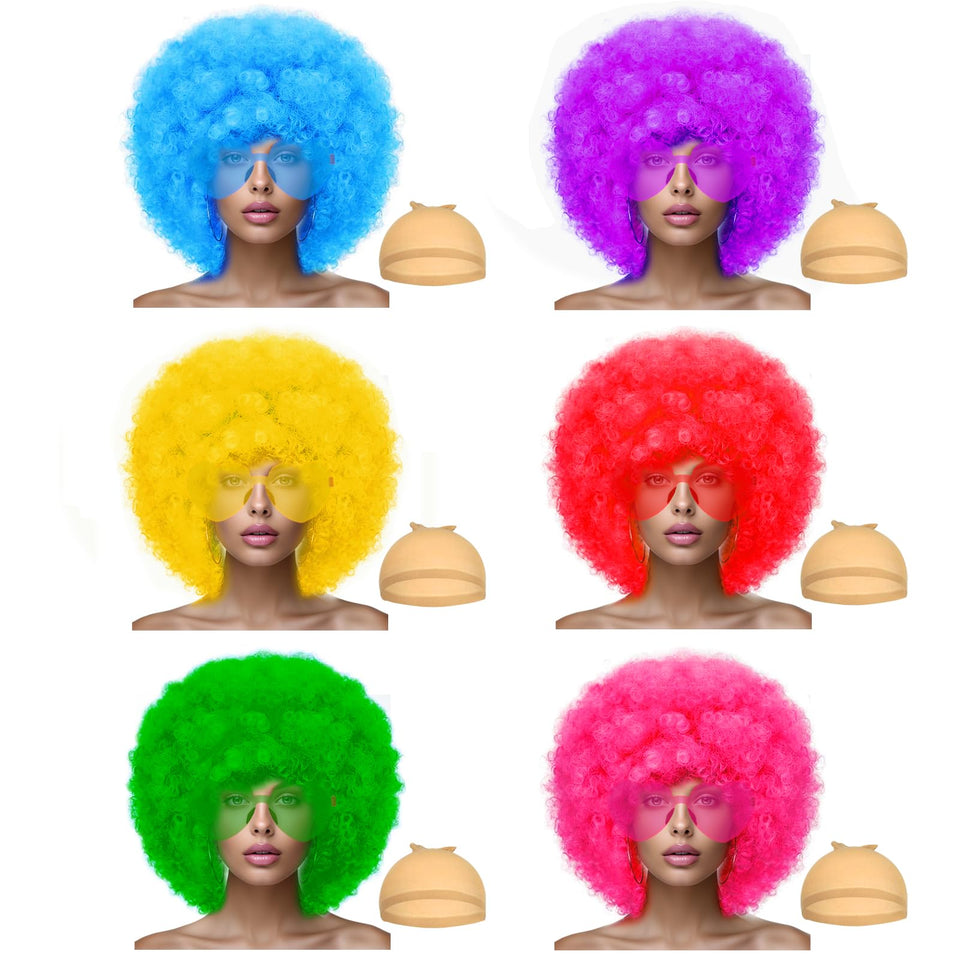 LIULIUBTY short bob colored wig with bangs in a vibrant tropical palette for cosplay and daily wear.