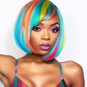 LIULIUBTY heat-resistant fiber wig with breathable cap for comfort.