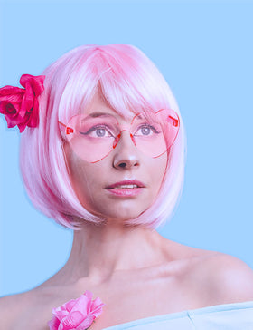 LIULIUBTY heat resistant fiber wig styled for easy customization