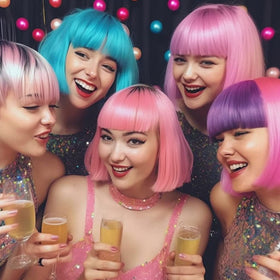 LIULIUBTY multi-color neon wigs for photos and reels